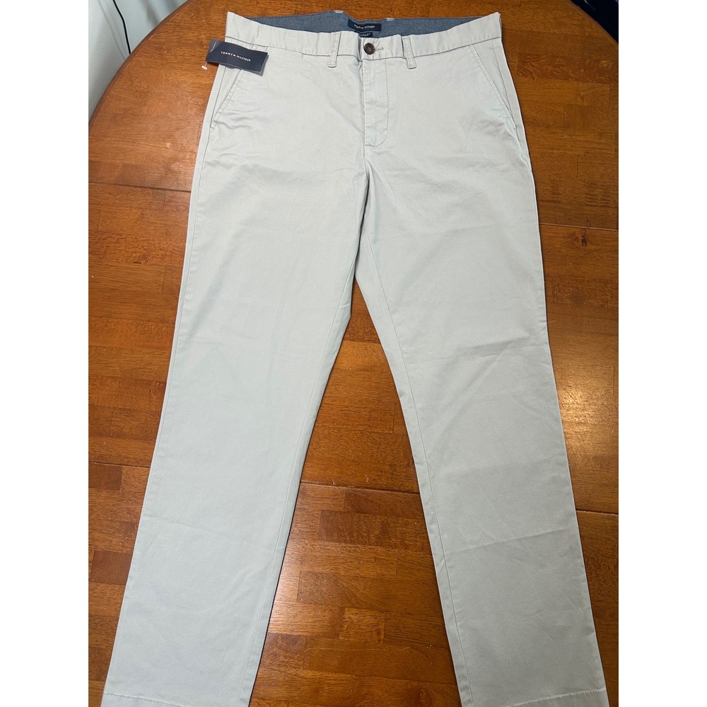 New Tommy Hilfiger Pants Mens 36x34 Gray Tailored Fit Chino